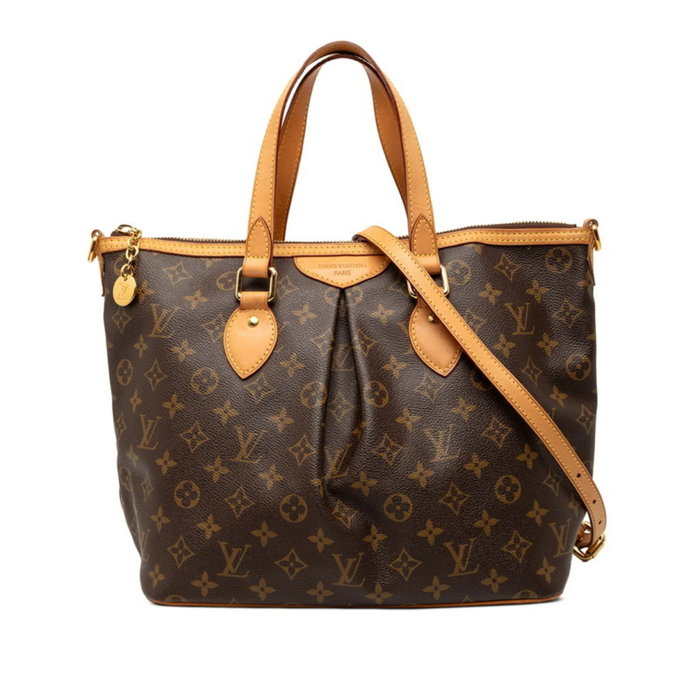 LOUIS VUITTON Authentic Brown Monogram Leather Shoulder Bag
